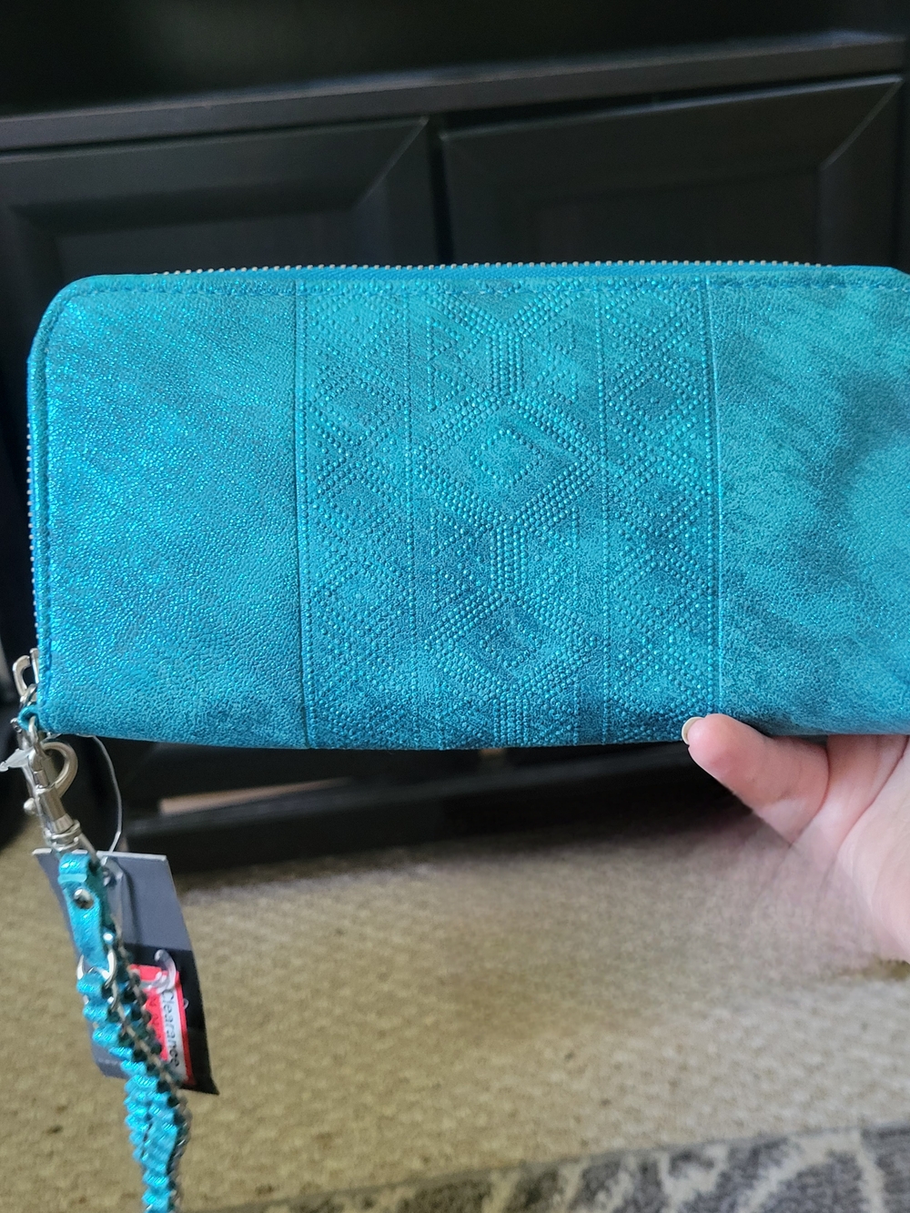 Mossimo Supply Co. Teal Zip-Around Wristlet Wallet